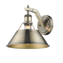 Golden 3306-1W AB-AB - Yep by Golden Lighting Orwell 1-light Wall Sconce in Aged Brass